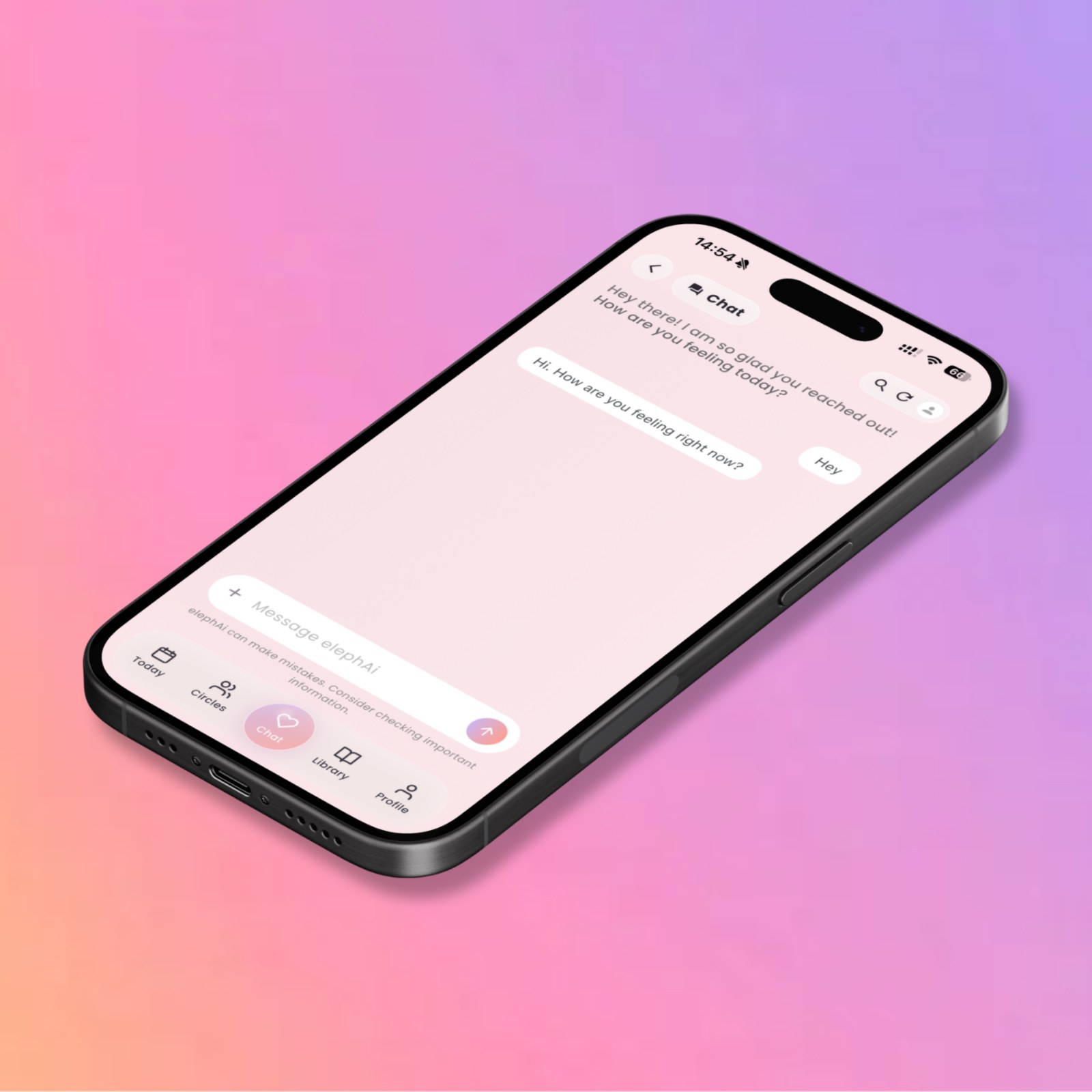 ElephAi Health app — screen 2