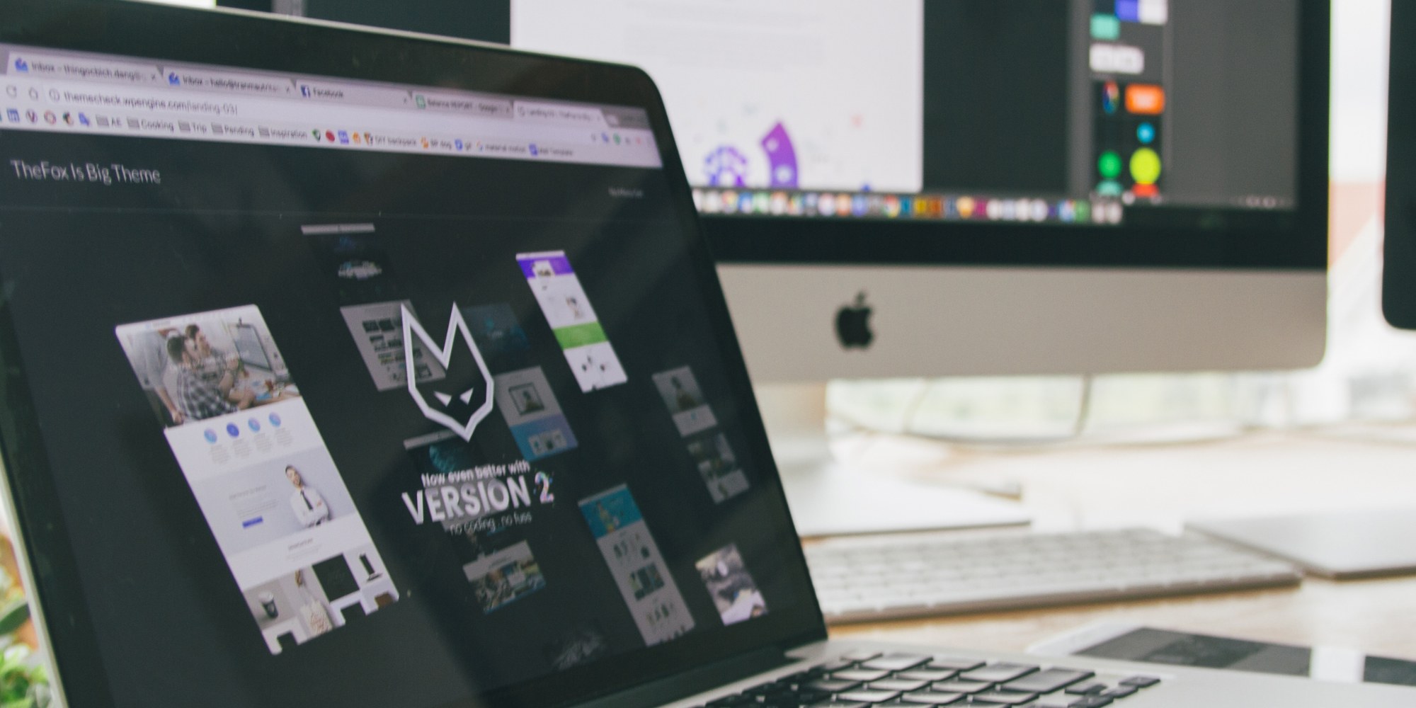Branding — a website design on a laptop and a desktop screen